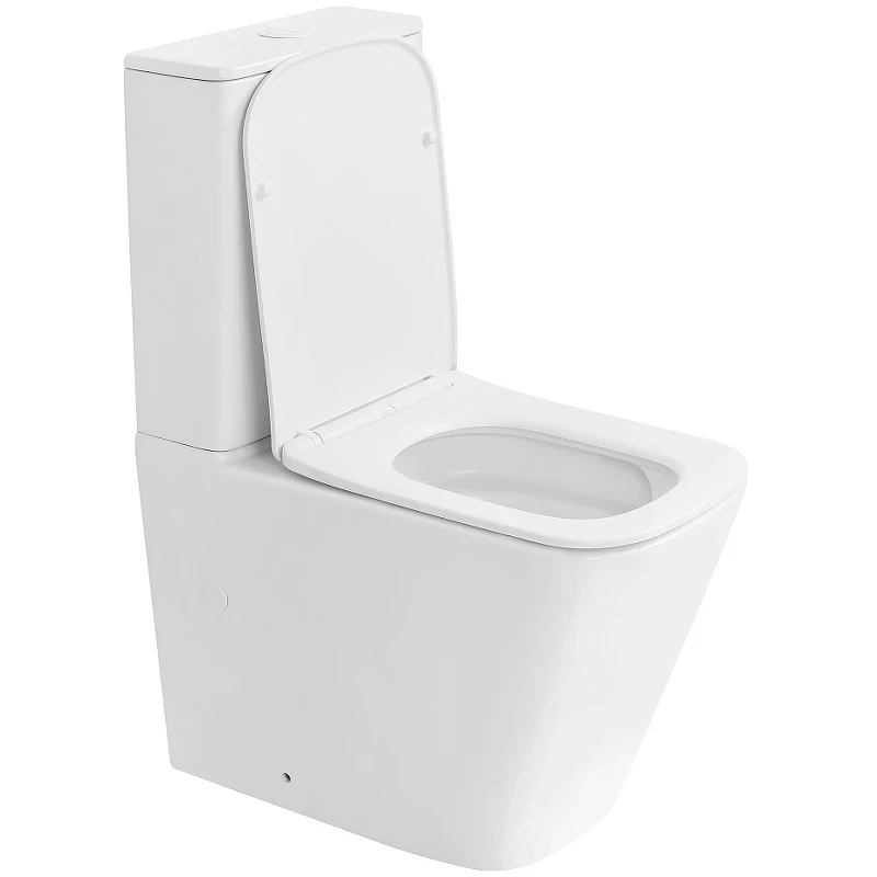 Унитаз компакт Abber Rechteck AC1210TMW Белый матовый с бачком и сиденьем Микролифт фаянс напольный