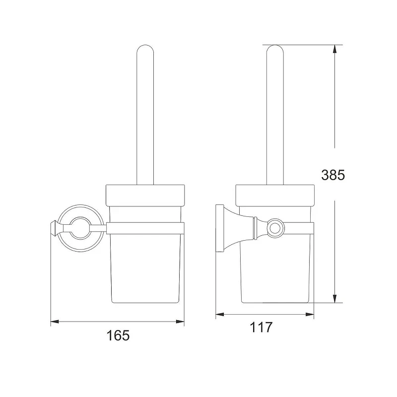 Ершик для унитаза Rose RG19H RG1900H цвет Черный