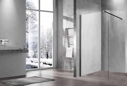 Душевая перегородка Vincea Walk-In 100 VSW-1H100CLB профиль Черный матовый стекло прозрачное