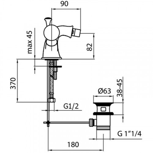 Смеситель для биде Webert Karenina KA710102065 Бронза