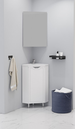 Тумба под раковину Corozo Мирра 40 SD-00001642 угловая Белая МДФ / ЛДСП