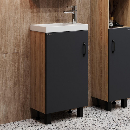 Тумба под раковину Onika Тимбер 45 L 104509 цвет Дуб сонома Серый