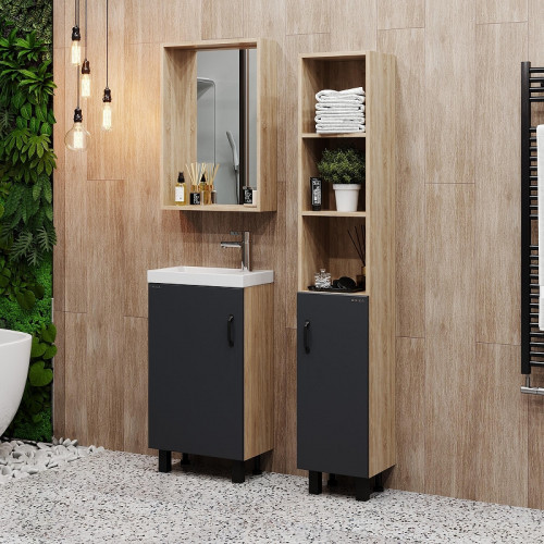 Тумба под раковину Onika Тимбер 45 L 104509 цвет Дуб сонома Серый