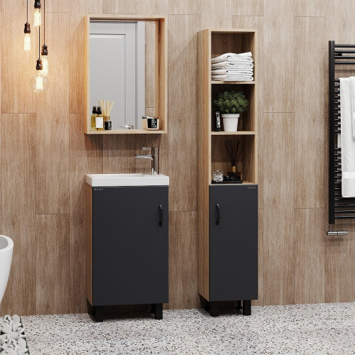 Тумба под раковину Onika Тимбер 45 L 104509 цвет Дуб сонома Серый