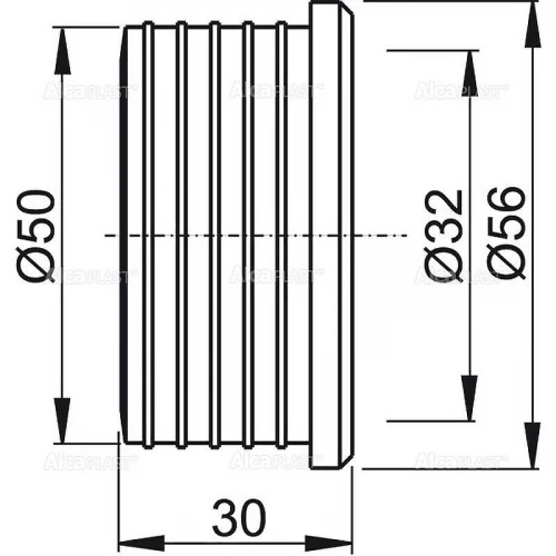 Манжета Alcaplast Z0004-ND гофрированная 50/32