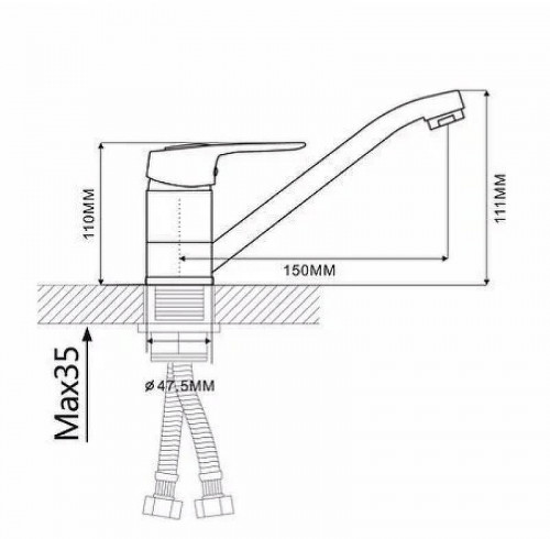 Смеситель для кухни Ekko E45104 Хром