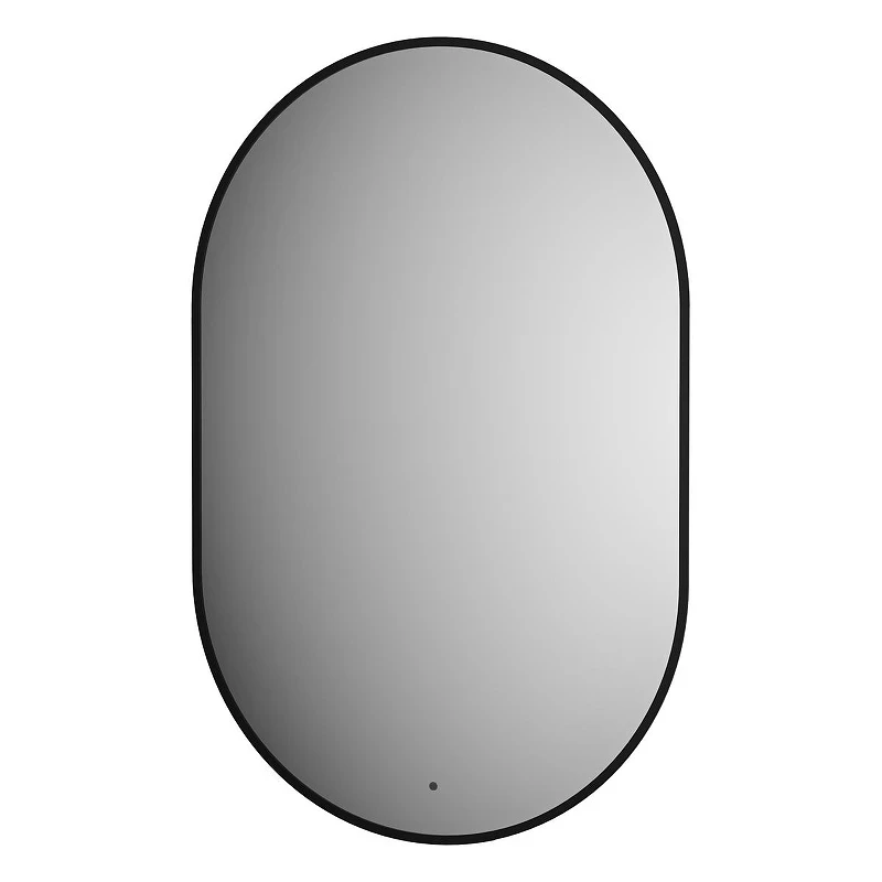 Зеркало Defesto Aura 60х90 DF 2935R с подсветкой 25W-3000K/ИК - выключатель/Теплый белый свет/Черная рама