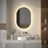 Зеркало Defesto Aura 60х90 DF 2935R с подсветкой 25W-3000K/ИК - выключатель/Теплый белый свет/Черная рама