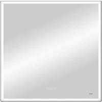 Зеркало Reflexion Ghost 800х800 RF5224GH с подсветкой Черное с сенсорным выключателем, диммером и часами