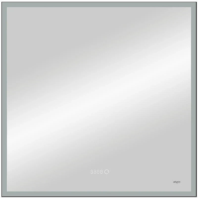 Зеркало Reflexion Ghost 800х800 RF5224GH с подсветкой Черное с сенсорным выключателем, диммером и часами