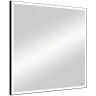 Зеркало Reflexion Ghost 800х800 RF5224GH с подсветкой Черное с сенсорным выключателем, диммером и часами