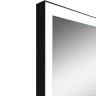 Зеркало Reflexion Ghost 800х800 RF5224GH с подсветкой Черное с сенсорным выключателем, диммером и часами