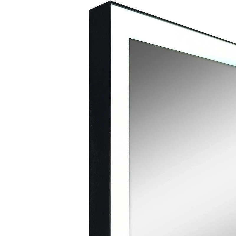 Зеркало Reflexion Ghost 800х800 RF5224GH с подсветкой Черное с сенсорным выключателем, диммером и часами