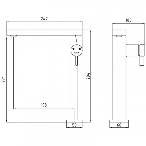 Смеситель для кухни E.C.A. Purity 102118082HEX Хром латунь