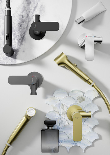 Гигиенический душ со смесителем Raglo R03.52.03 Золото матовое латунь встраиваемый