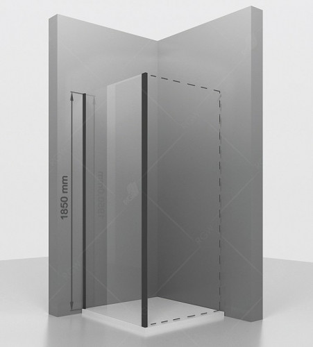 Душевая стенка RGW Z-050-1B 120 352205112-14 профиль Черный стекло прозрачное