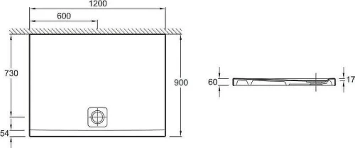 Акриловый поддон для душа Jacob Delafon ODEON UP 120x90 N115K-220 цвет Белый