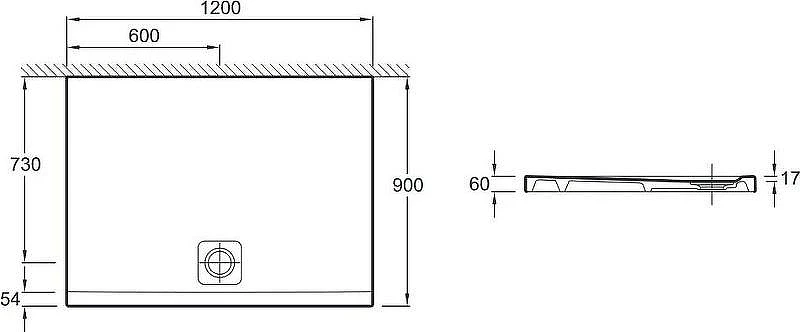 Акриловый поддон для душа Jacob Delafon ODEON UP 120x90 N115K-220 цвет Белый