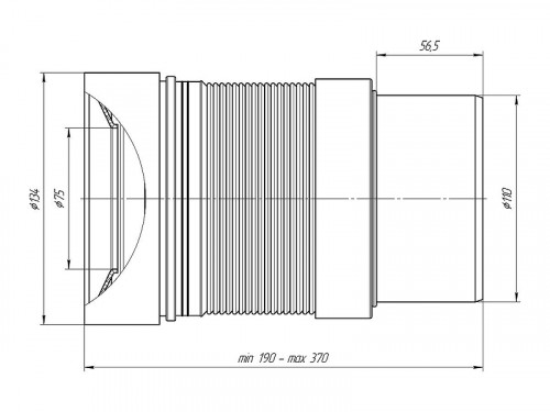 Гибкая труба для унитаза Анипласт K821R d110, l=370 мм цвет Белый