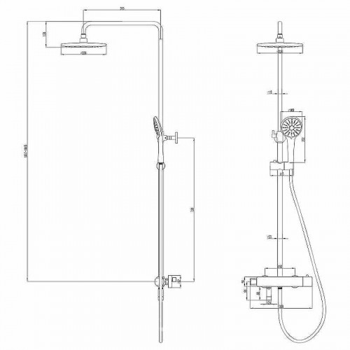Душевая система Lemark Bronx LM3772BL с термостатом Черная