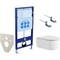 Комплект унитаза с инсталляцией Aquatek Set Aquatek Европа New-KKI2 с сиденьем Микролифт фарфор подвесной
