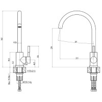 Смеситель для кухни Haiba HB70304-3 Нержавеющая сталь нержавеющая сталь