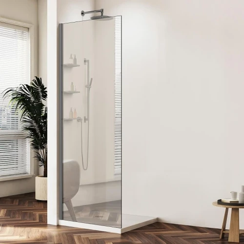 Душевая перегородка Vincea Walk in WS 100 VSW-1HWS100MRGM профиль цвет Вороненая сталь стекло зеркальное