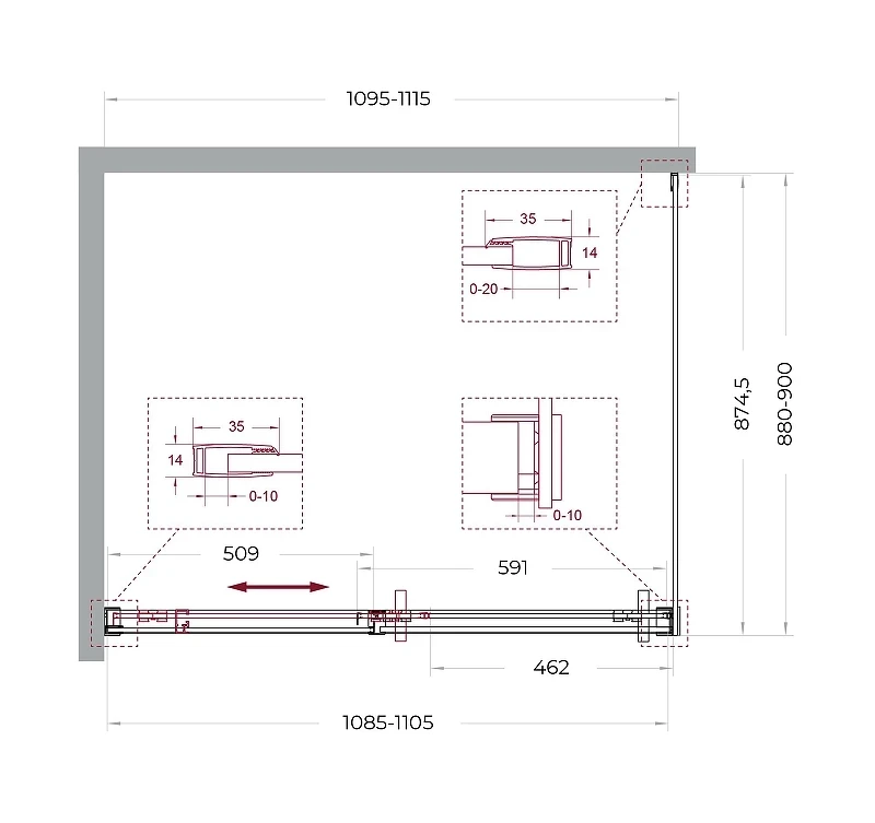 Душевой уголок BelBagno Soft Close-1 110x90 SOFT_CLOSE-1-AH-1-110/90-C-Cr профиль Хром стекло прозрачное
