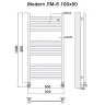 Водяной полотенцесушитель Ника Modern ЛМ 6 100x50 Белый 12 перекладин нержавеющая сталь