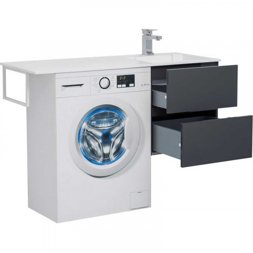 Тумба под раковину Aquanet Алвита 120 R 243662 подвесная Серый антрацит МДФ / ЛДСП