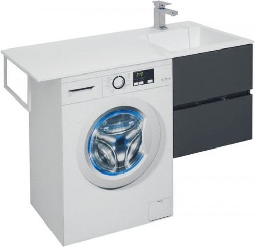 Тумба под раковину Aquanet Алвита 120 R 243662 подвесная Серый антрацит МДФ / ЛДСП