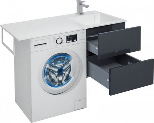 Тумба под раковину Aquanet Алвита 120 R 243662 подвесная Серый антрацит МДФ / ЛДСП