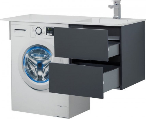 Тумба под раковину Aquanet Алвита 120 R 243662 подвесная Серый антрацит МДФ / ЛДСП