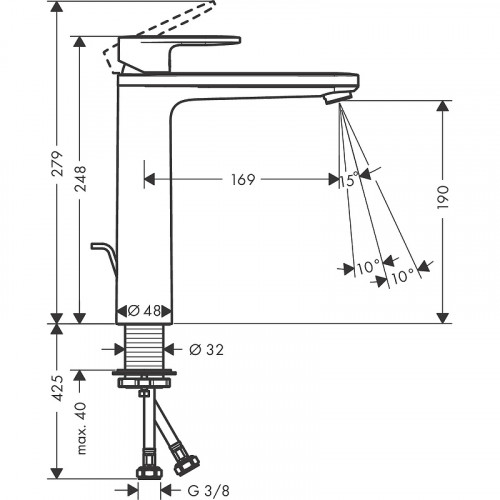 Смеситель для раковины Hansgrohe Vernis Blend 71572000 Хром латунь