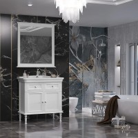 Зеркало Opadiris Кантара 85 00-00004016 Белое матовое МДФ / ЛДСП, массив дерева, стекло