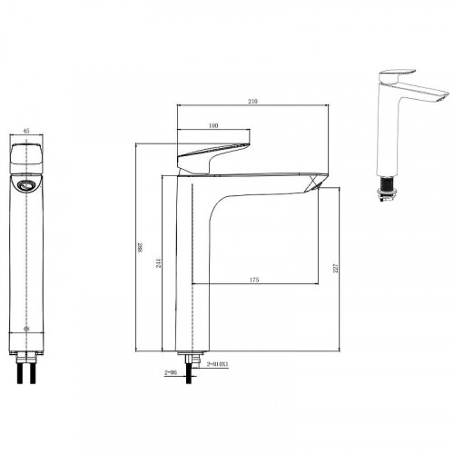 Смеситель для раковины Aquatek Вега AQ1004MB Черный матовый латунь