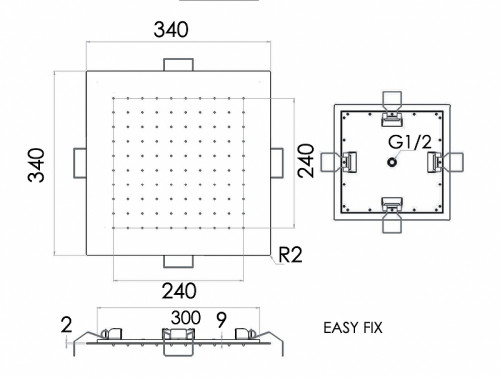 Верхний душ Remer 357EFS34 цвет Хром