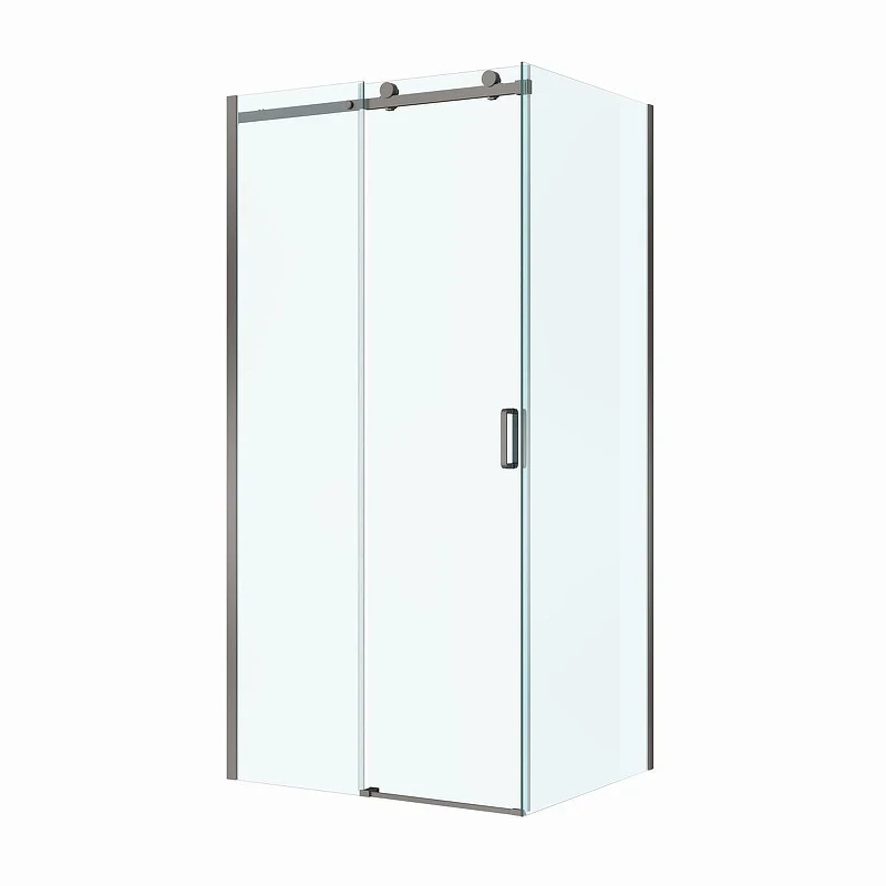 Душевой уголок BelBagno Soft Close-2 100x90 SOFT_CLOSE-2-AH-1-100/90-C-GM профиль Оружейная сталь стекло прозрачное