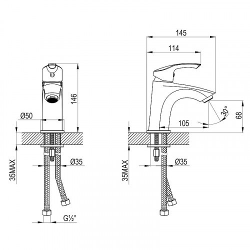 Смеситель для раковины Lemark Plus Strike LM1131C цвет Хром