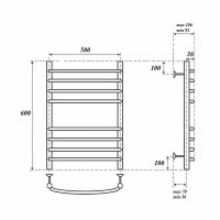 Водяной полотенцесушитель Point Альфа PN05156S П8 500x600 Хром