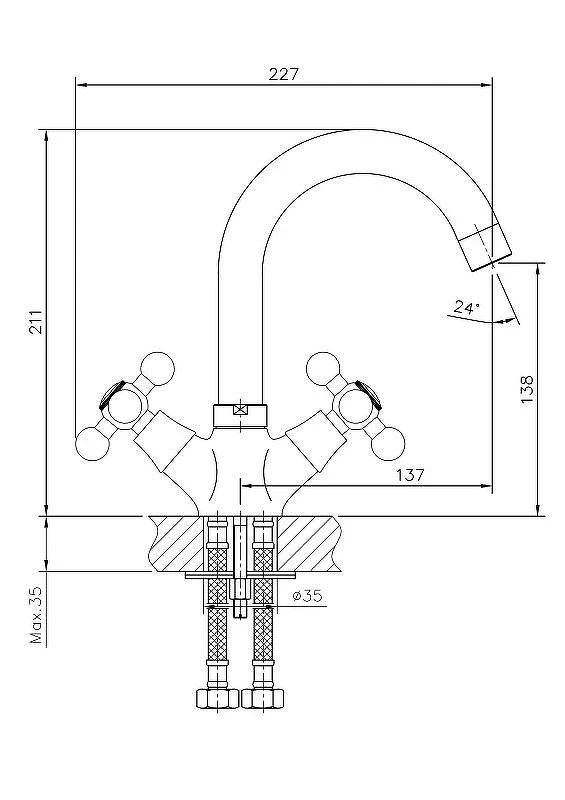 Смеситель для раковины Haiba HB1219 Хром