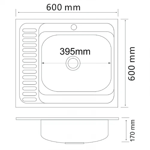 Кухонная мойка Ростовская Мануфактура Сантехники Мойка MG-6 60 MG6-6060R цвет Хром
