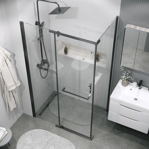 Душевой уголок Grossman Pragma 110x100 120.K33.03.1110.42.00 профиль Графит сатин стекло прозрачное