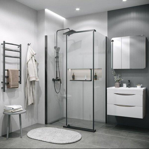Душевой уголок Grossman Pragma 110x100 120.K33.03.1110.42.00 профиль Графит сатин стекло прозрачное