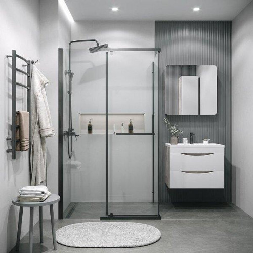 Душевой уголок Grossman Pragma 110x100 120.K33.03.1110.42.00 профиль Графит сатин стекло прозрачное