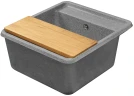 Кухонная мойка Aquaton Беллис 57 1A724932BS230 Серая искусственный камень (литьевой мрамор) встраиваемый