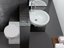 Раковина Hatria You and Me 46 R Y0H701 угловая Белая фаянс подвесная