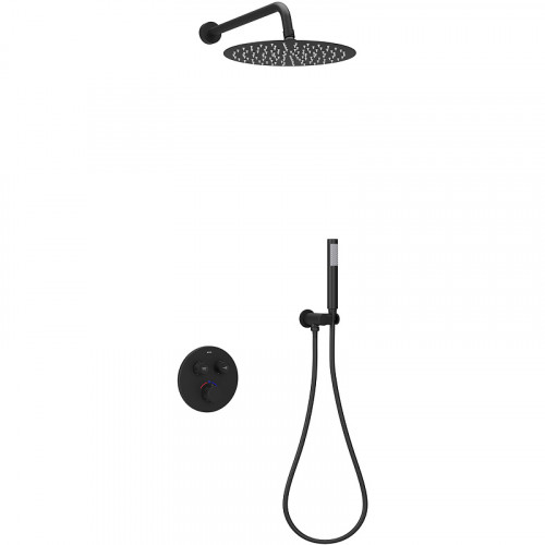 Душевая система Sancos Link SC3005MB с термостатом Черная матовая латунь встраиваемый