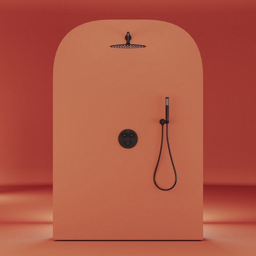 Душевая система Sancos Link SC3005MB с термостатом Черная матовая латунь встраиваемый