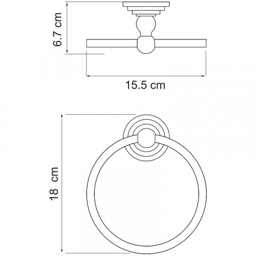 Кольцо для полотенец WasserKRAFT Ammer K-7060 Хром матовый